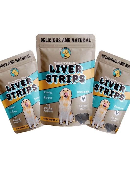 Pre-Order 3-Pack of Mia’s Dehydrated Chicken Liver Treats and get FREE shipping!